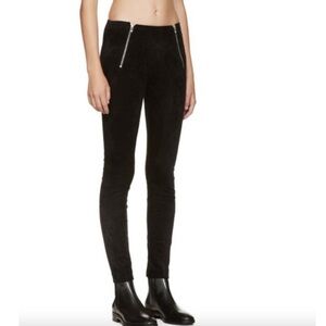 T BY ALEXANDER WANG stretch velveteen leggings black size 8